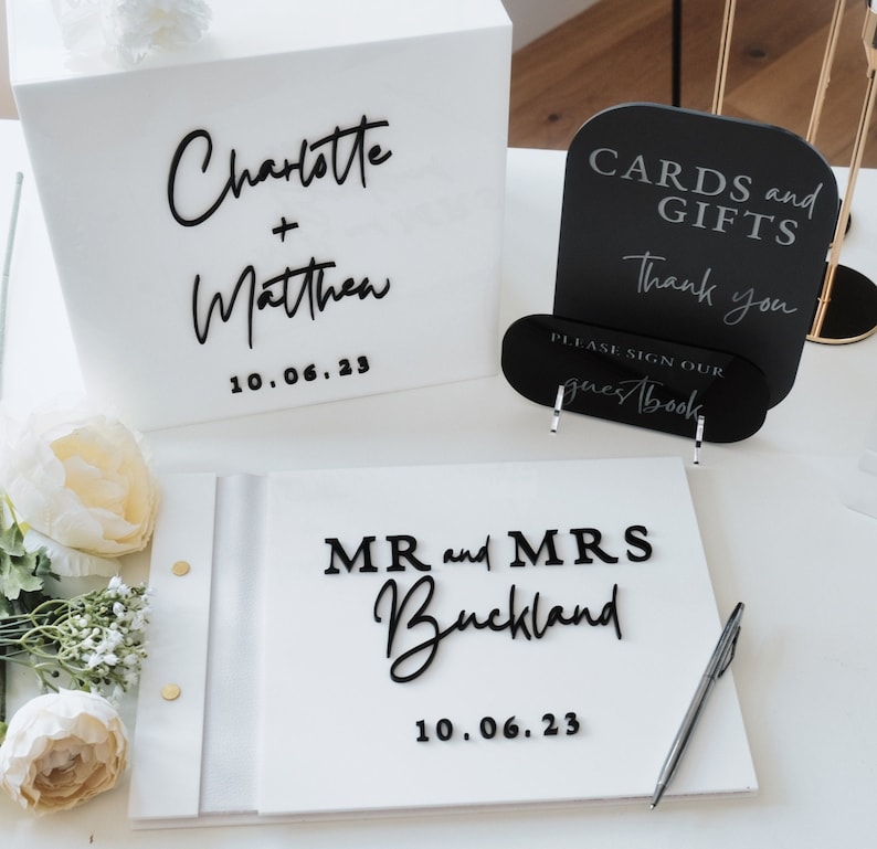 Wedding Card Box - Witte kaartendoos voor bruiloft 3D gepersonaliseerd