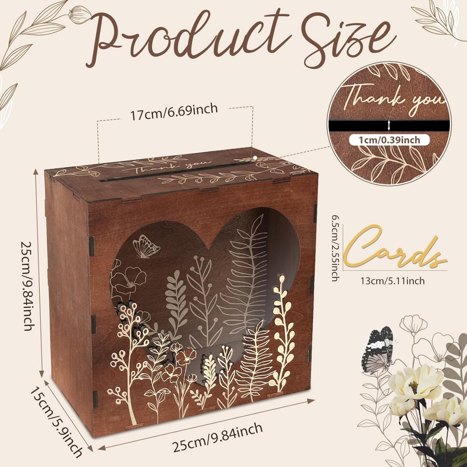 Bruine bruiloft-kaartenbox voo - Wedding Card Box recensie en prijs